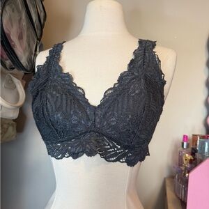 Aerie Lace Bralette - Dark Gray
